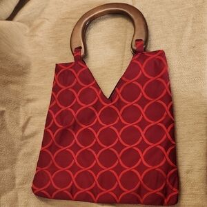 SUAY Red 100% Silk Hand‎ Bag.